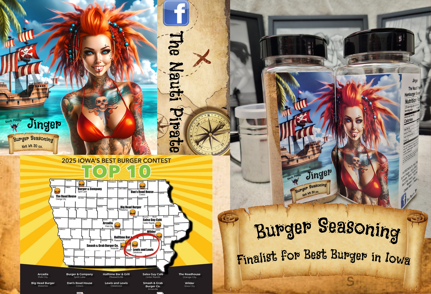 Best Burger in Iowa Finalist! Get the Burger, Fry. and Pizza Seasoning Combo!