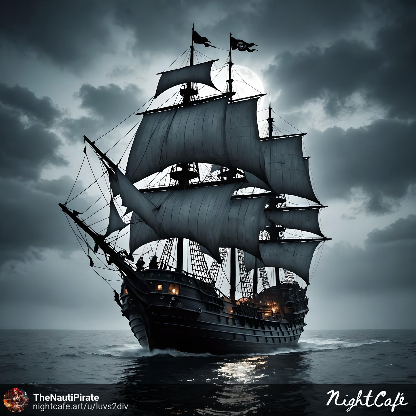 Awesome Pirate Ship High Resolution Print. 13X19