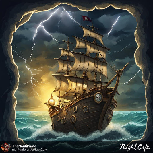 Awesome Pirate Ship High Resolution Print. 13X19