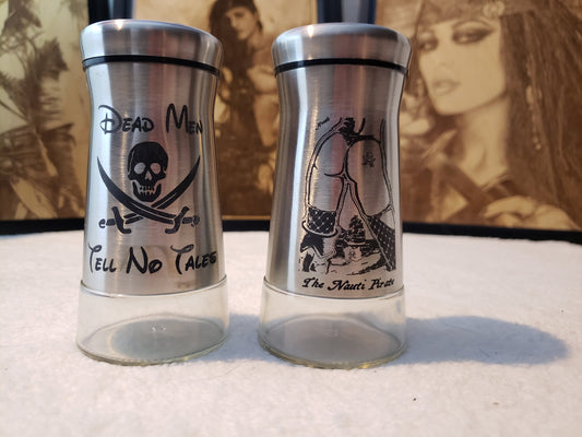 Nauti Pirate Salt & Pepper Shakers Stainless Steel